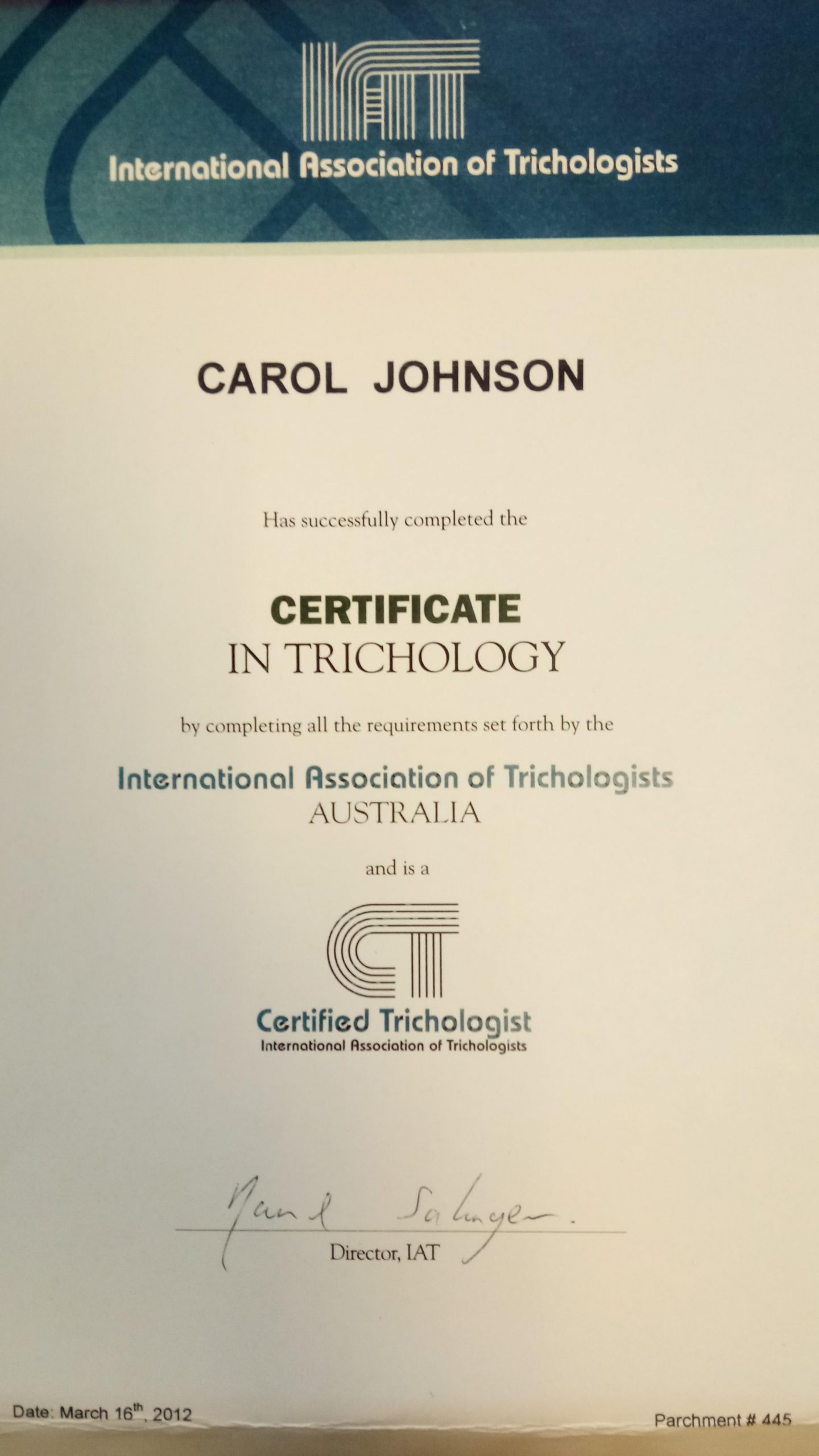 Certificate in Trichology Australia - Trichologist Dublin